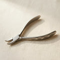 Polished stainless steel bent chain nose pliers, 5.5 inch jewellery making tool