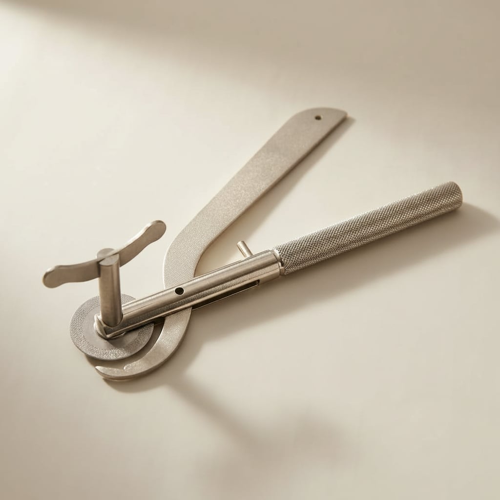 French style stainless steel finger ring remover tool with disc blade and guard