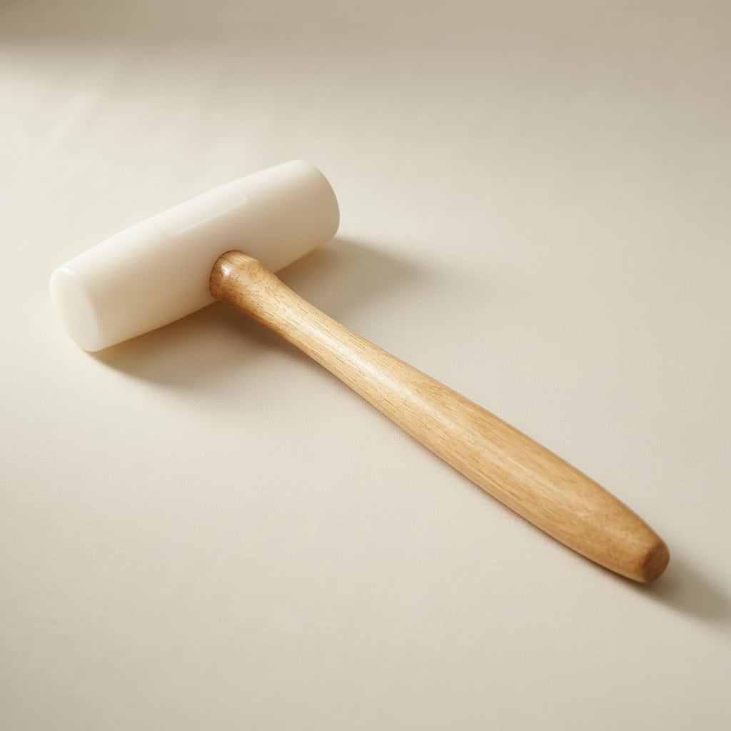 Nylon faced hammer, 12cm, for jewellery forming and silversmithing, non-marring wedge head