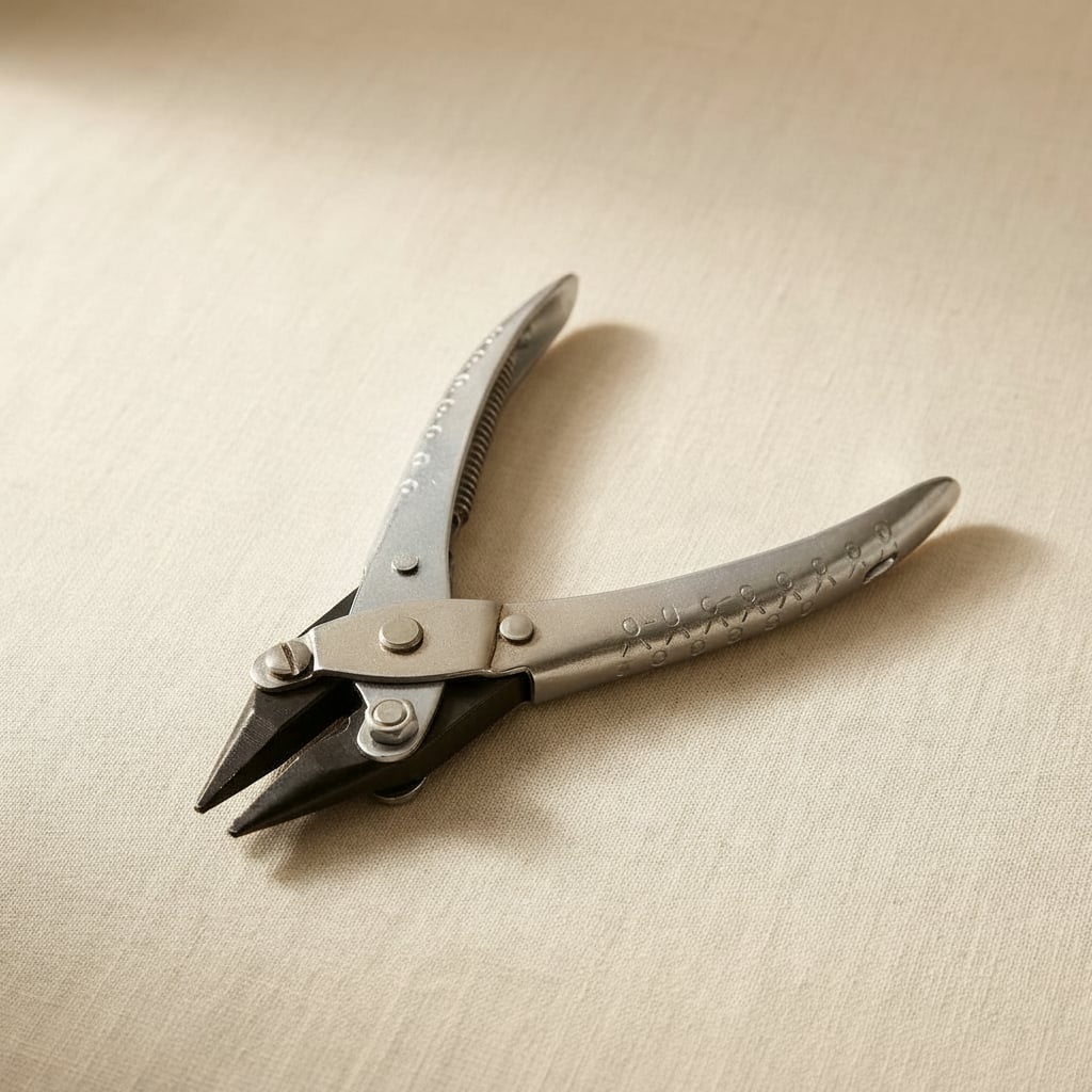 Heavy-duty parallel action chain nose pliers, 160mm, smooth jaws for silversmithing and crafts