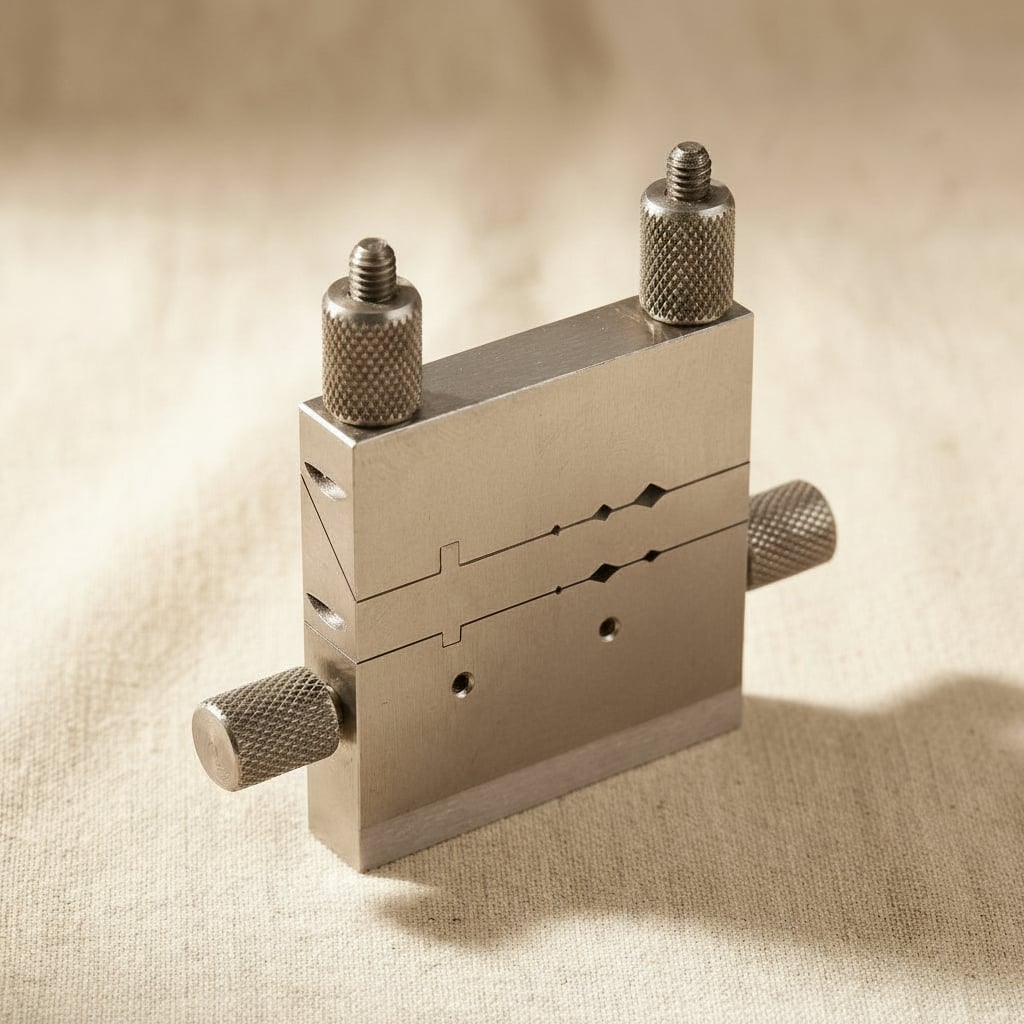 Steel watch strap mitre cutter vise for precise metal joint tube cuts