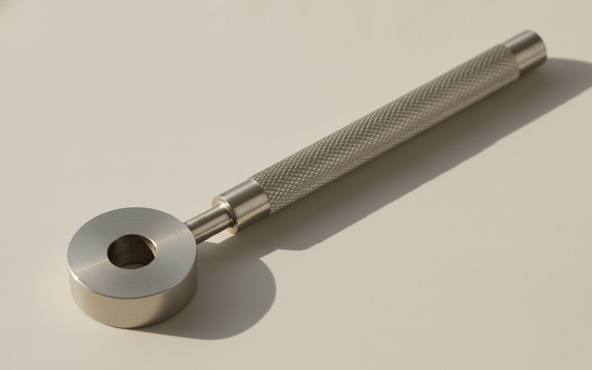 Stainless steel punch holder tool with finger guard for jewellery stamping and marking