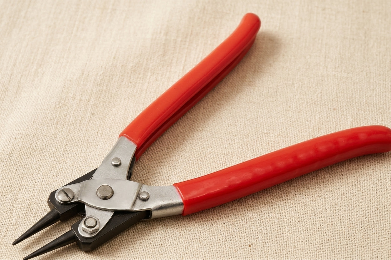 Round nose pliers, 200mm, parallel action, smooth jaws for jewellery making