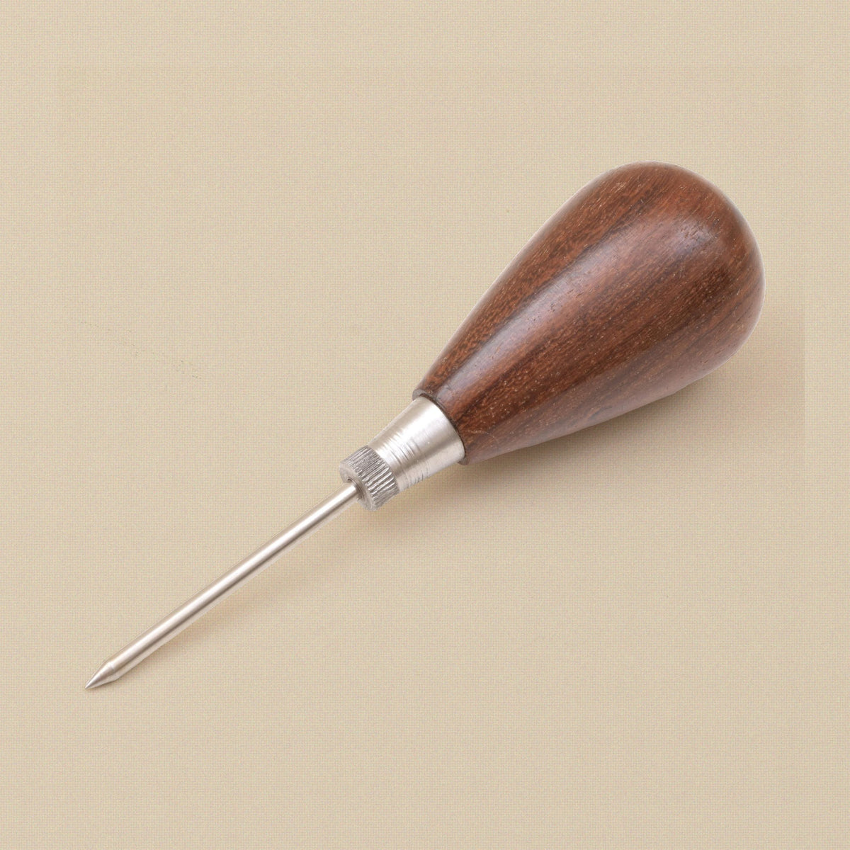 Scratch awl with hardwood handle and steel blade
