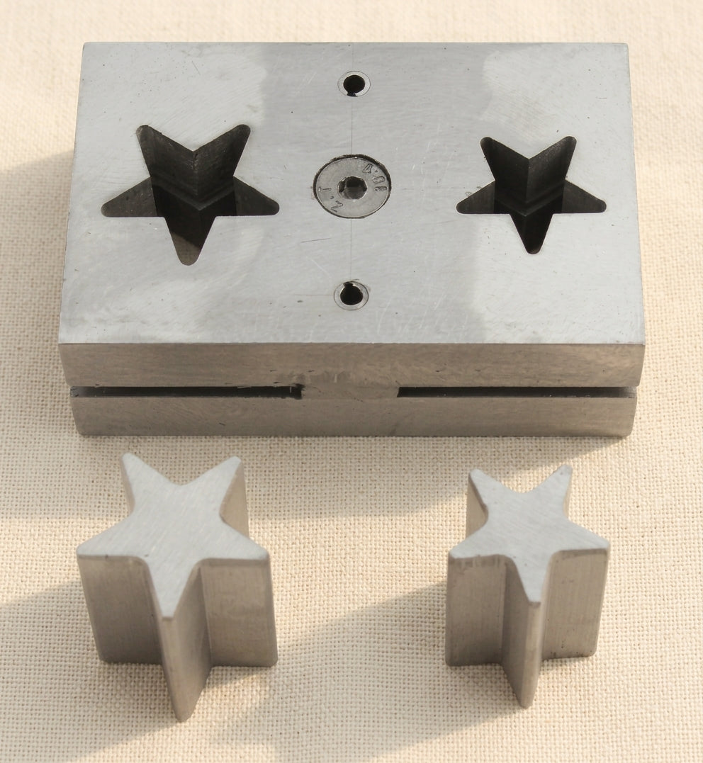 Close-up of the star-shaped steel disc cutter's sharp edge for punching metal sheets
