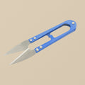 Blue and silver thread clippers with fine pointed blades