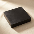 Heavy duty black rubber jewellery bench block, 6x6x1 inch, for hammering and stamping metal.