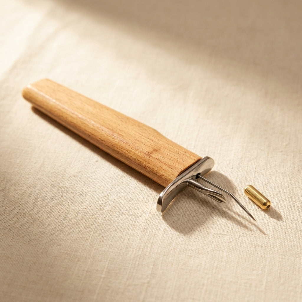 Beech wood bead knotting tool for consistent jewellery knots