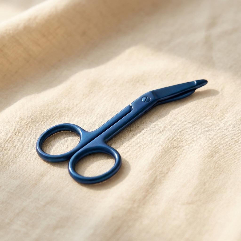 Stainless steel Lister bandage scissors, 3.5 inch, straight blade, ambidextrous, for jewellery making.