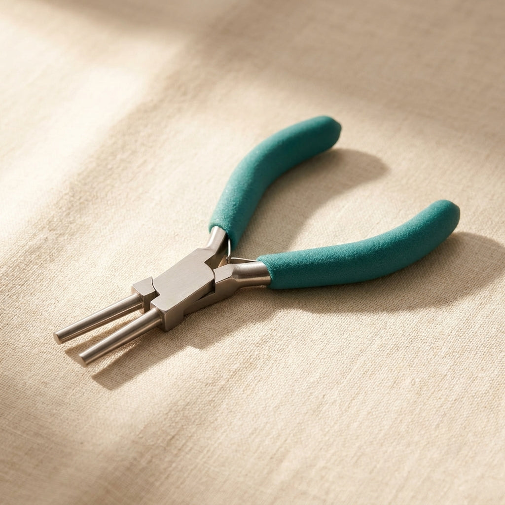 Close-up of medium oval jewellery pliers jaws showing parallel action and 5mm/4mm loops