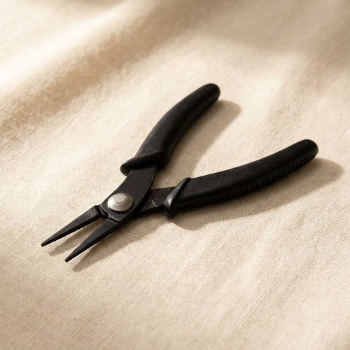 Economy 5-inch slim line chain nose pliers for jewellery making, black anodised finish