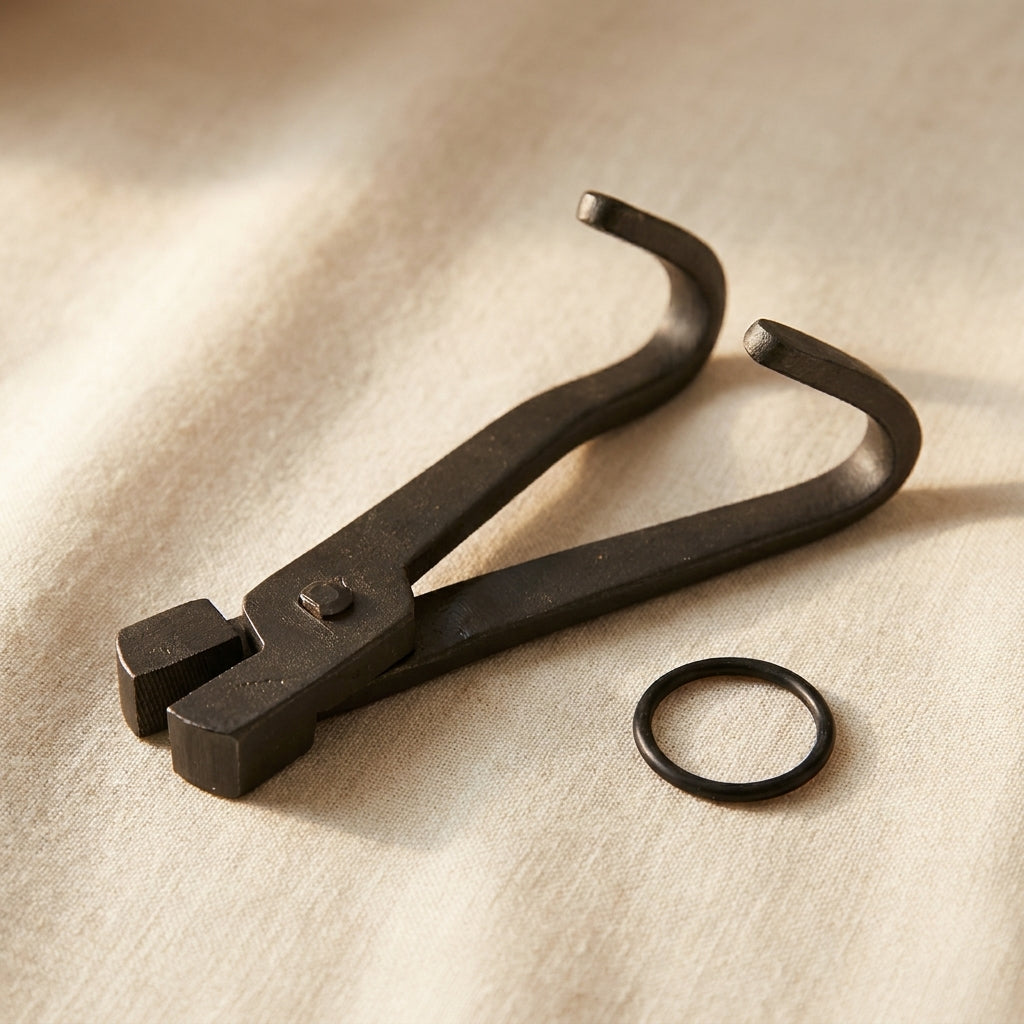 10-inch steel draw tongs with serrated jaws for wire drawing in jewellery making