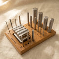 Professional stainless steel swage block with 16 punches for jewellery forming and shaping.