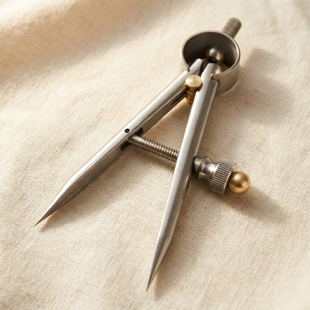 Precision 3-inch round leg divider caliper with tungsten carbide tips for jewellery layout.