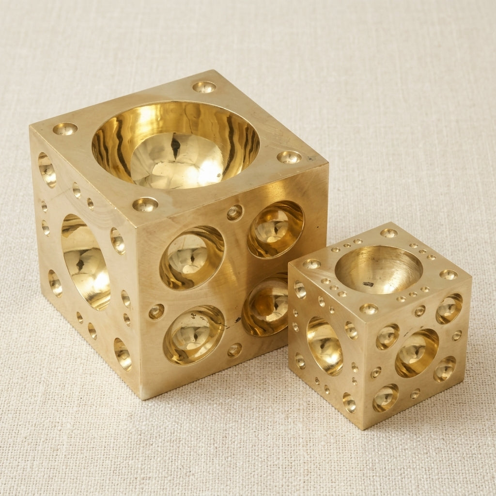 Heavy duty 2-inch brass dapping block for metal shaping and silversmithing