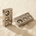 Mini steel dapping block with 8 half-sphere depressions for jewellery forming