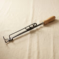 19-inch black metal crucible tongs with wooden handle for jewellery casting