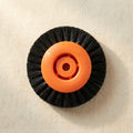 Plastic centre lathe brush with stiff black bristles, 65 mm diameter, for jewellery making