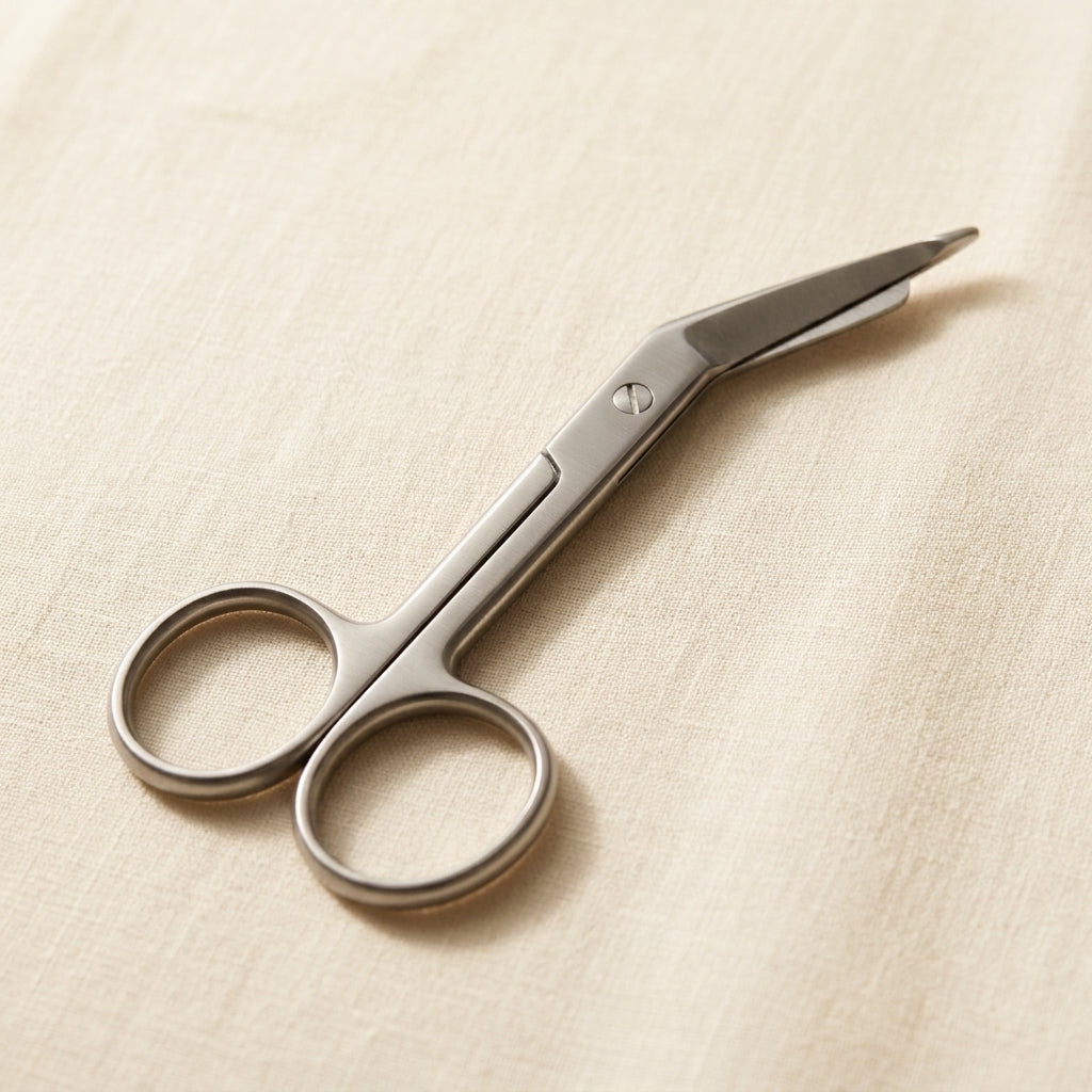 Stainless steel straight-blade Lister bandage scissors for jewellery making.