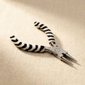 3.5-inch round nose pliers with zebra foam grips, stainless steel silversmith tool