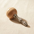 3.75-inch swivel pin vise with wooden ball handle for jewellery making, includes 3/32 inch drill bit