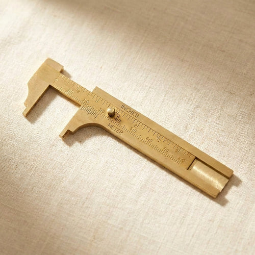 Brass sliding caliper gauge with 80mm notched jaws for jewellery and watchmaking