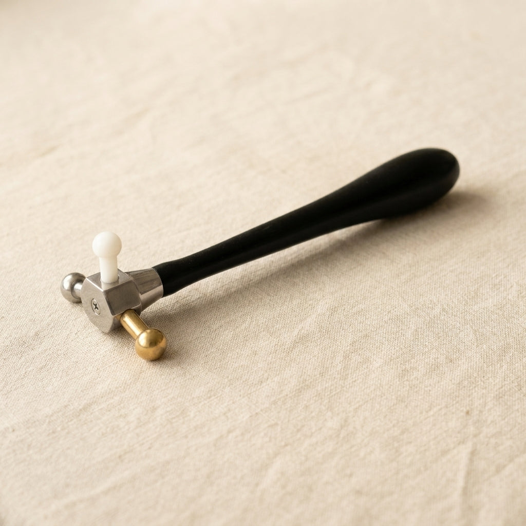 Brass nylon and steel chasing hammer for jewellery and silversmith work