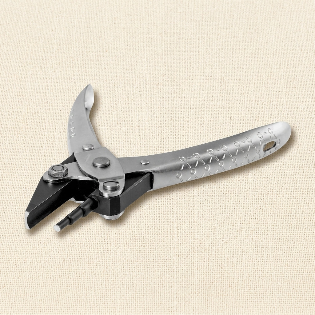 Parallel action jewellery pliers with 3-4-5mm round and concave jaws, 140mm, stainless steel
