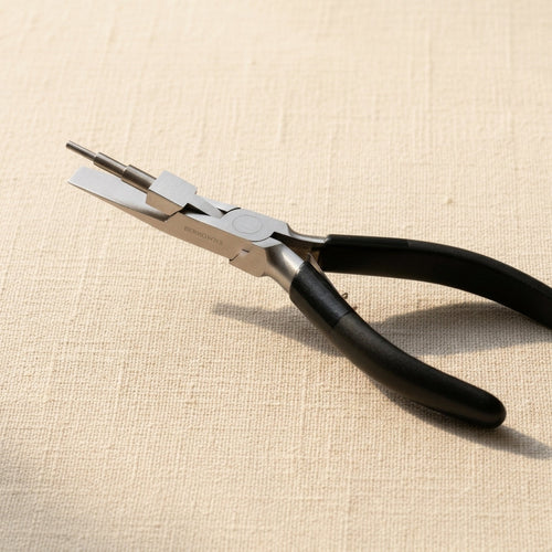 3-step jewellery making pliers with round and flat looping ends, stainless steel