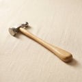 32mm flat-faced texturing hammer for jewellery making with wooden handle