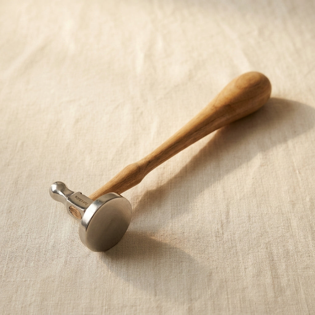 38mm bow and flat face silversmith's hammer for repousse and forming jewellery