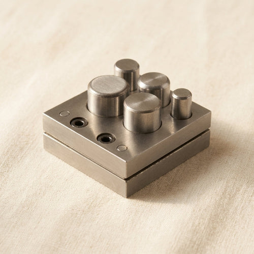 Steel disc cutter with five round punch sizes for jewellery making