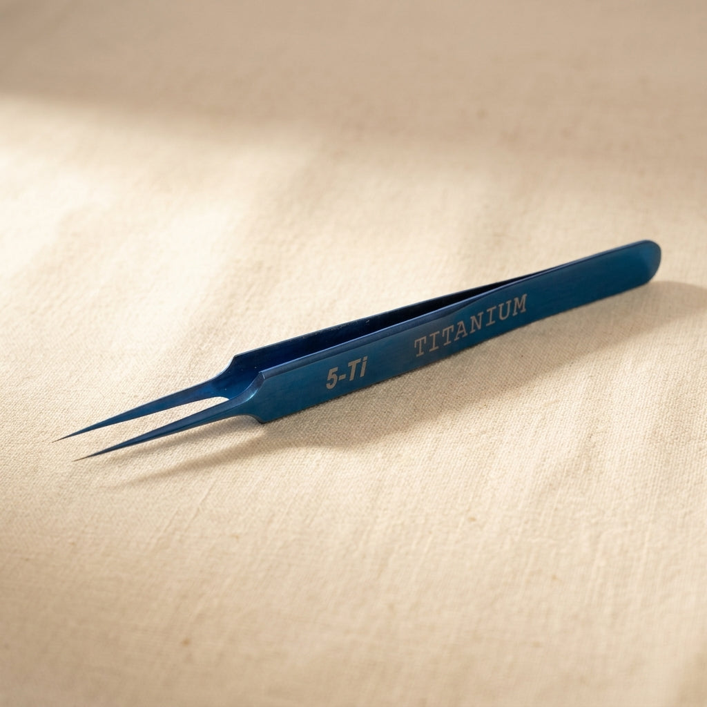 Professional 120mm anti-magnetic titanium tweezers for jewellery repair