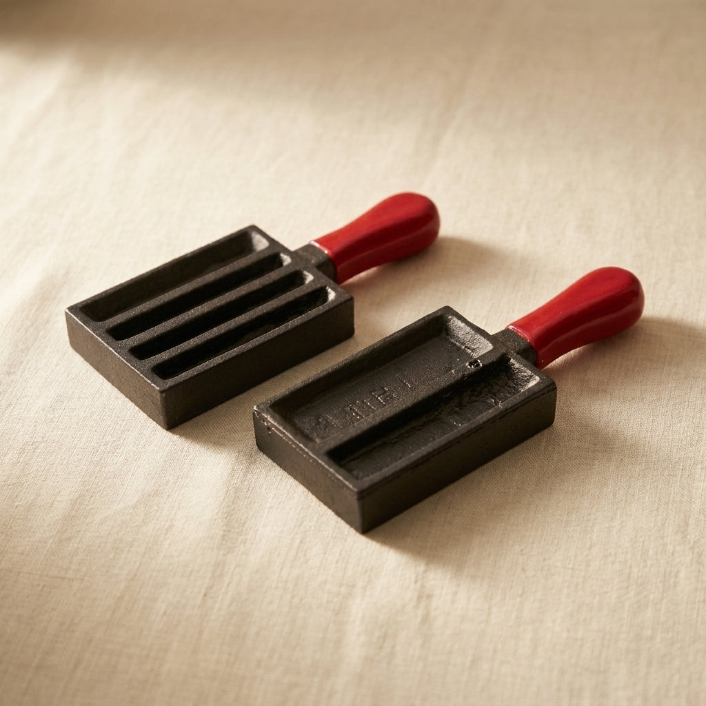 Cast iron ingot mould for melting gold and silver, 5 inch double-sided jewellery casting tool