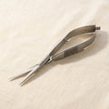 6-inch straight micro spring scissors, ideal for detailed craft work and beading, made from stainless steel.