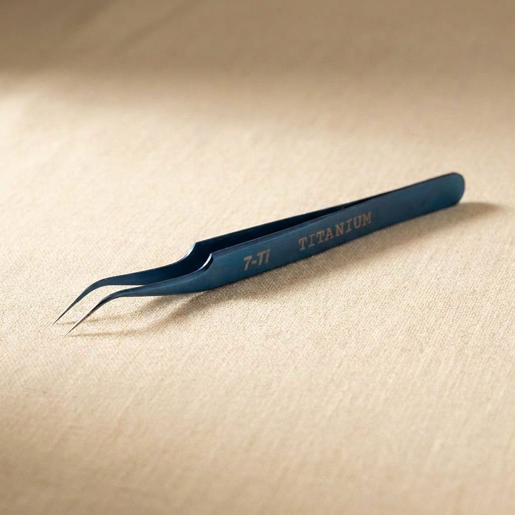 Titanium professional tweezers, 115mm, anti-magnetic, for delicate watch and jewellery work