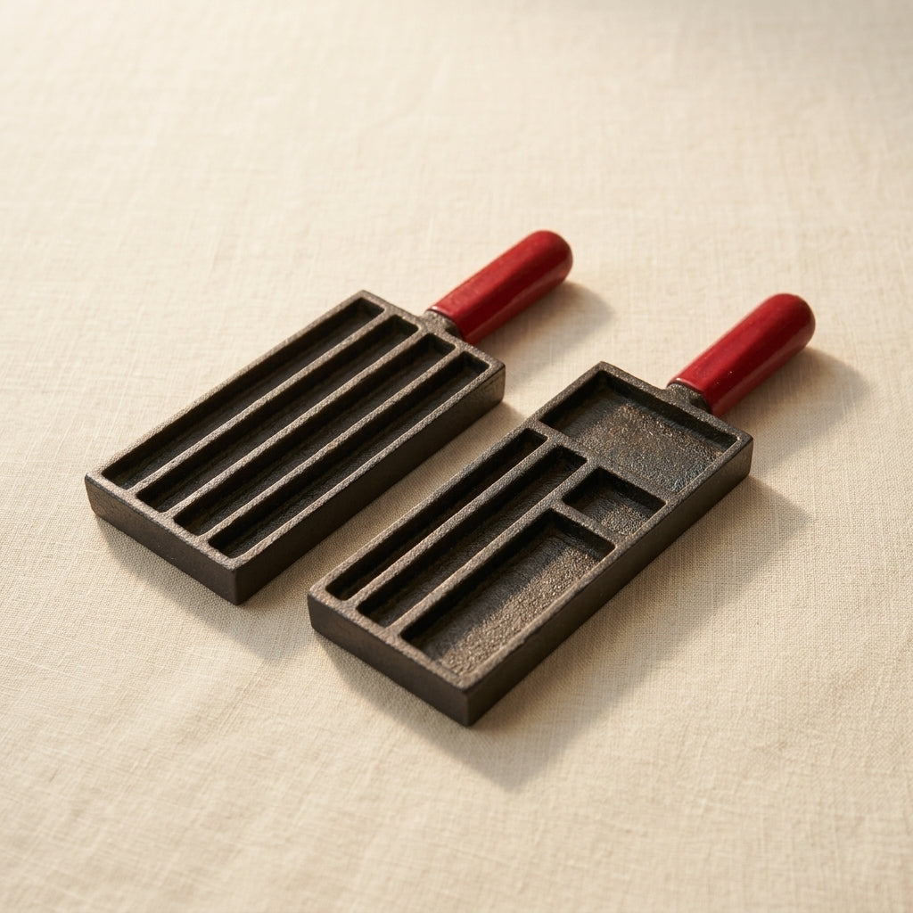 9 inch cast iron ingot mould with twin grooves for melting silver and gold bars