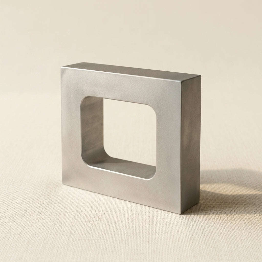 Aluminium single-cavity vulcaniser mould frame for jewellery making, 1 inch thick.