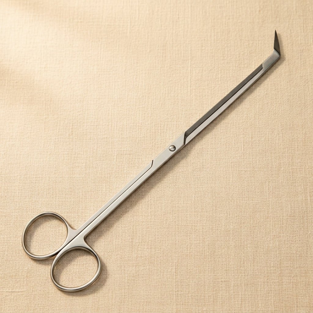 Stainless steel 7.5-inch angled aquarium plant scissors for aquascaping trimming