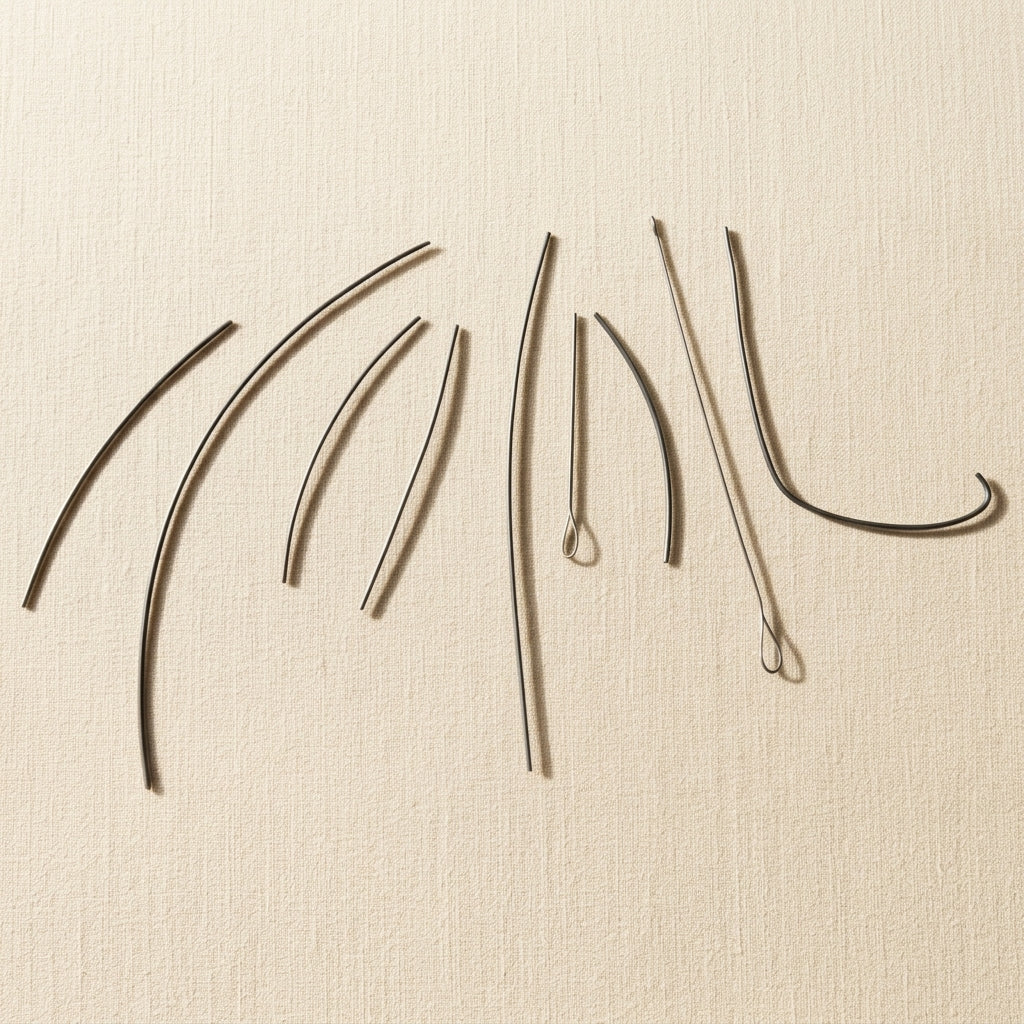 Assorted big eye beading needles for jewellery making, 9 pack of flexible twisted wire tools