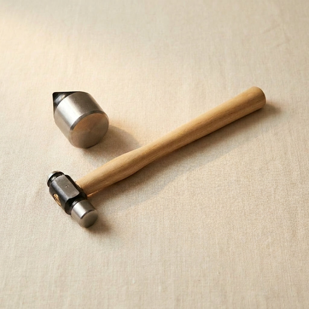 Ball peen hammer, 6oz, for metal shaping in jewellery making, with wooden handle