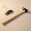 8 oz ball peen hammer with wooden handle for metalwork forming and jewellery making