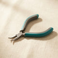 Bent chain nose pliers, 4.75 inch stainless steel with slim ergonomic two-toned grips