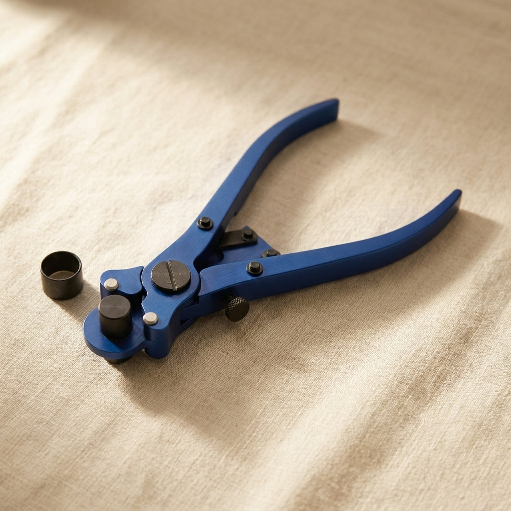 Blue anodised aluminium parallel-action forming pliers for jewellery shaping and bending