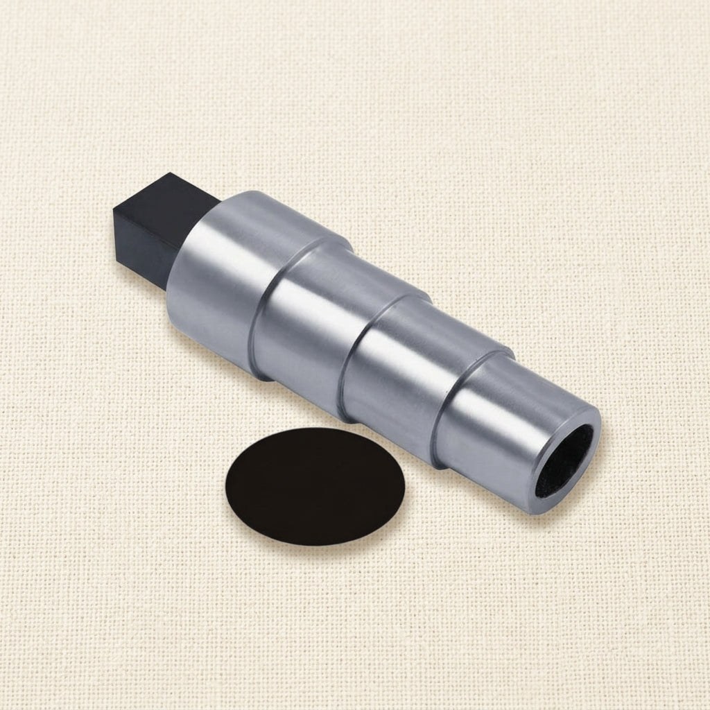 Cast iron oval bracelet mandrel, 10 inch, four steps graduating from 1-7/8 x 1-3/4 to 2-3/4 x 2-1/2 inch