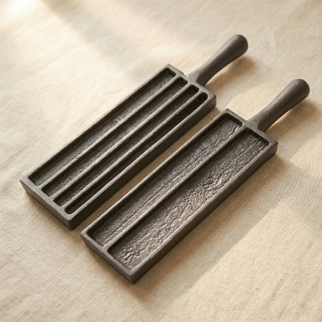 Cast iron ingot mould for jewellery making, 6-in-1 double-sided, 11 inches