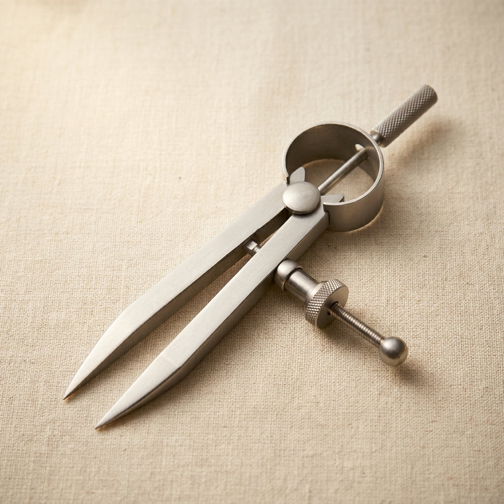 Stainless steel divider compass caliper gauge for marking jewellery circles, 4 inches.