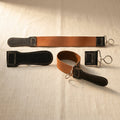 Leather strop belt for sharpening straight razors, 17 inches long, 2 inches wide