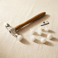 Dual-head nylon hammer with soft-touch plastic tips for jewellery forming and metal shaping