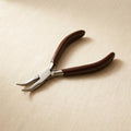 Ergonomic bent chain nose pliers, 5.5 inch stainless steel with PVC grips for jewellery making.